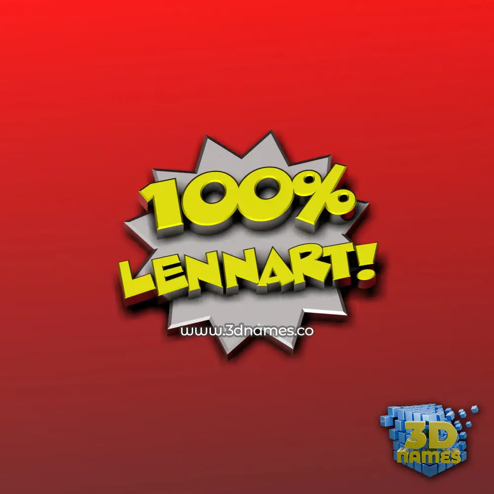 lennart in 100 Percent style - 3D name wallpaper