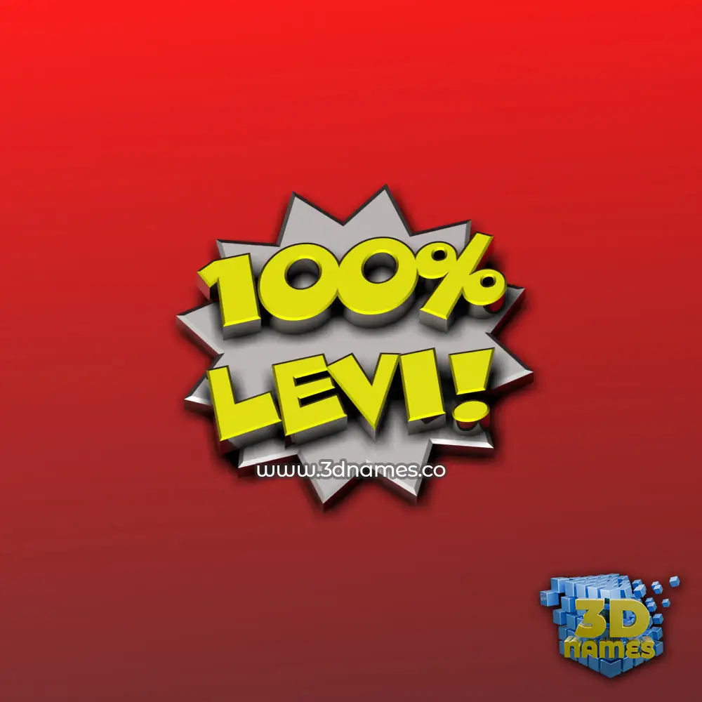 levi in 100 Percent style - 3D name wallpaper