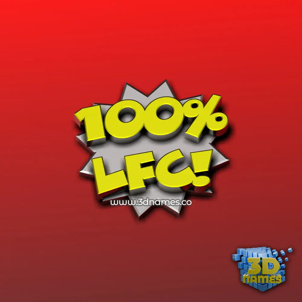 lfc in 100 Percent style - 3D name wallpaper