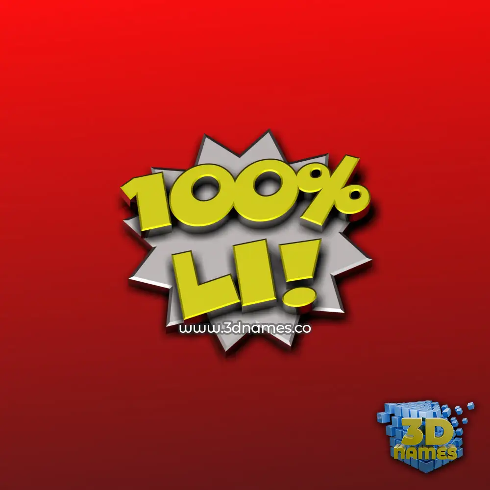 li in 100 Percent style - 3D name wallpaper