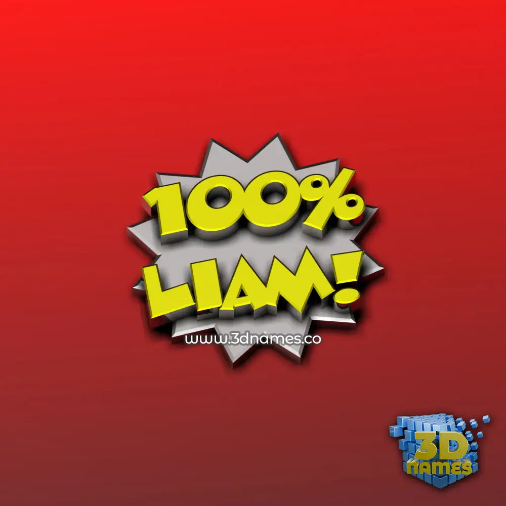 liam in 100 Percent style - 3D name wallpaper