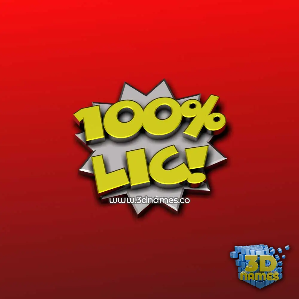 lic in 100 Percent style - 3D name wallpaper
