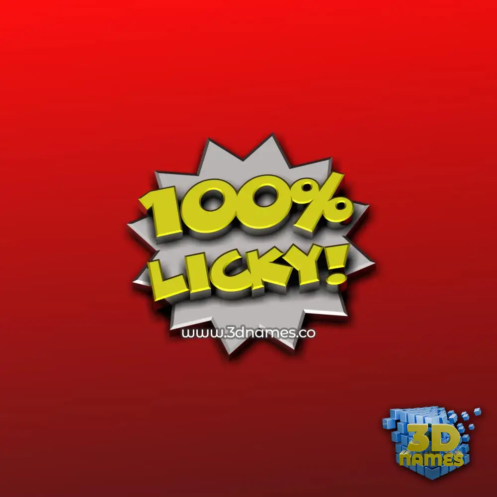 licky in 100 Percent style - 3D name wallpaper