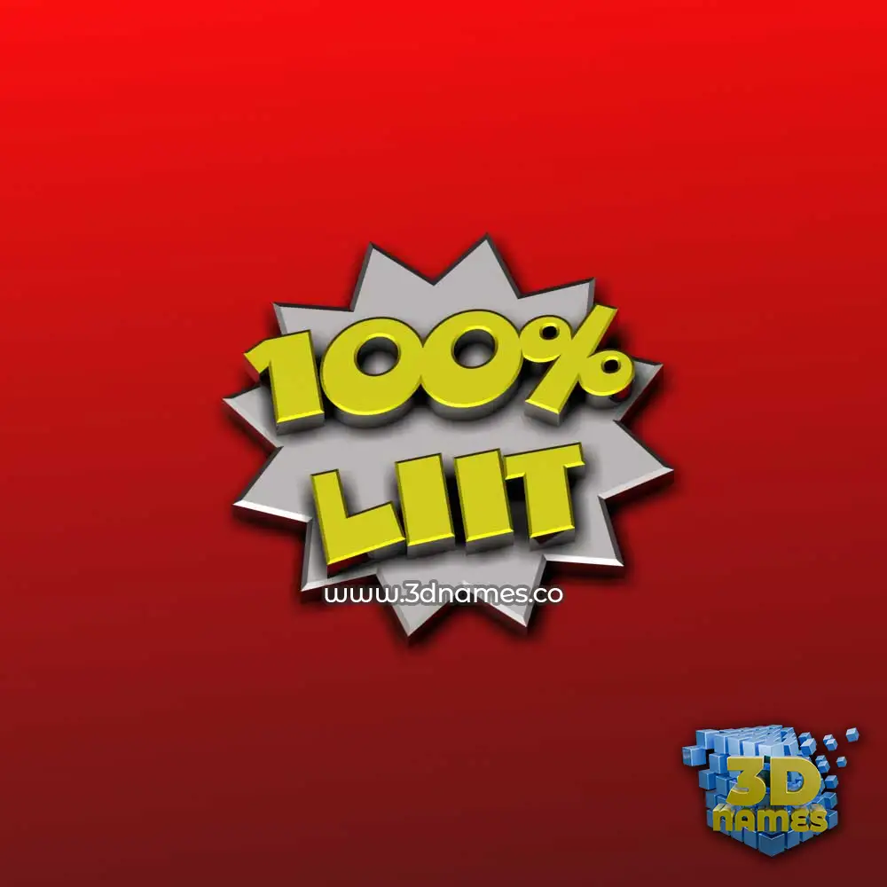 liit in 100 Percent style - 3D name wallpaper