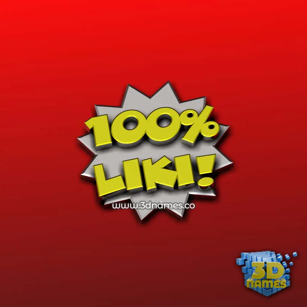 liki in 100 Percent style - 3D name wallpaper