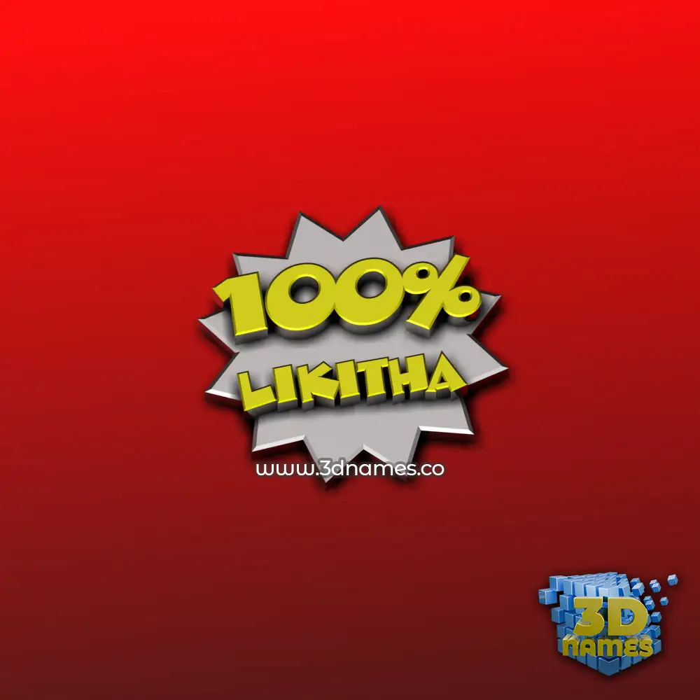 likitha in 100 Percent style - 3D name wallpaper