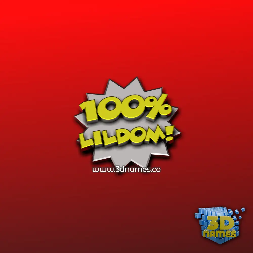lildom in 100 Percent style - 3D name wallpaper