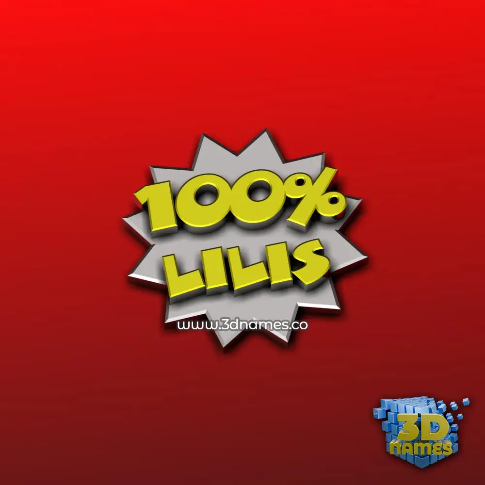 lilis in 100 Percent style - 3D name wallpaper