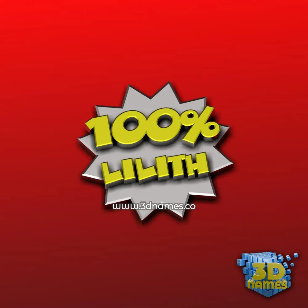 lilith in 100 Percent style - 3D name wallpaper