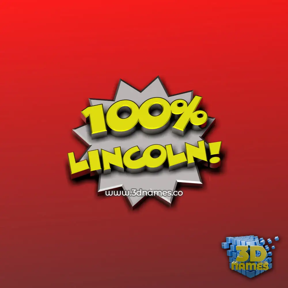 lincoln in 100 Percent style - 3D name wallpaper