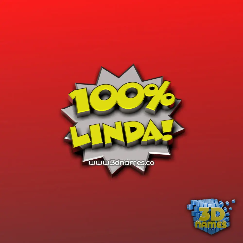 linda in 100 Percent style - 3D name wallpaper