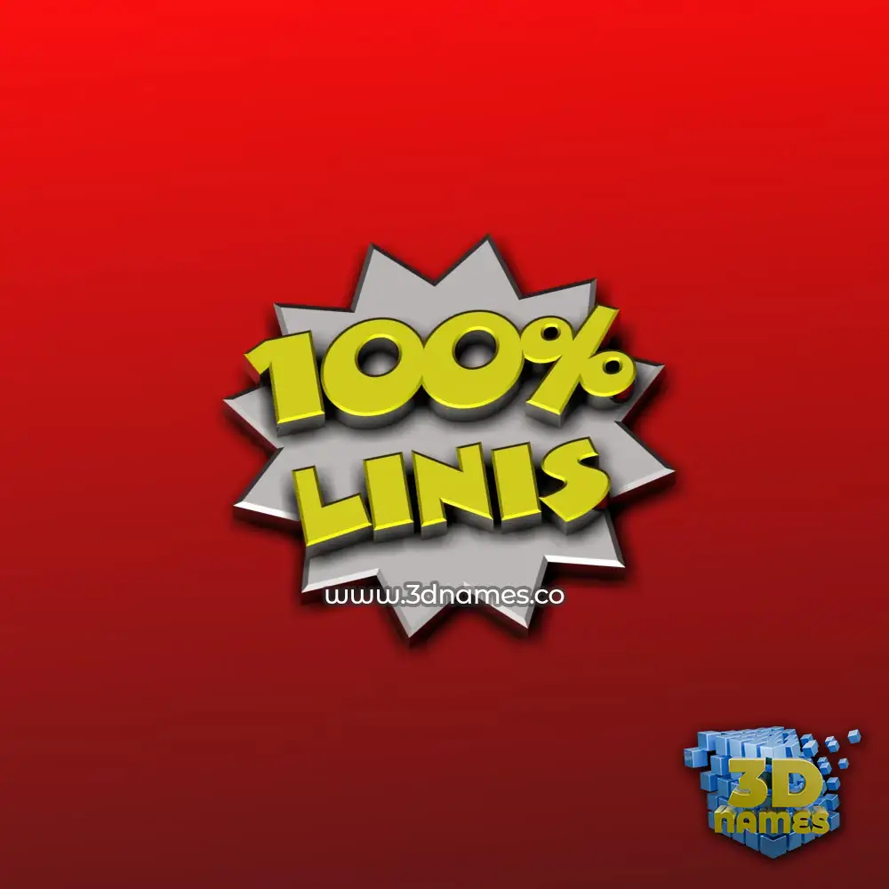 linis in 100 Percent style - 3D name wallpaper