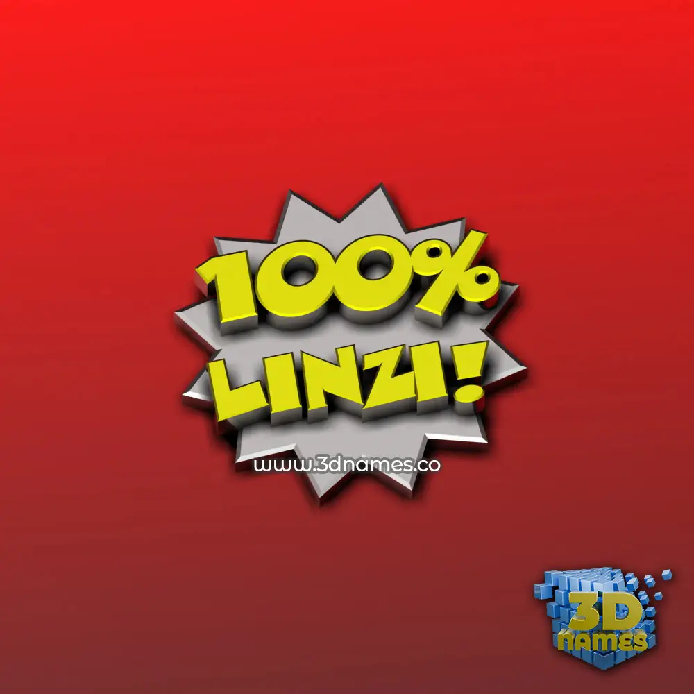 linzi in 100 Percent style - 3D name wallpaper