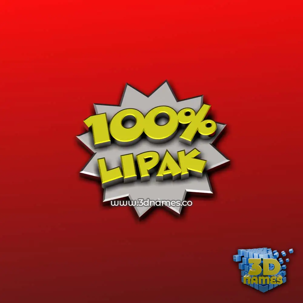 lipak in 100 Percent style - 3D name wallpaper