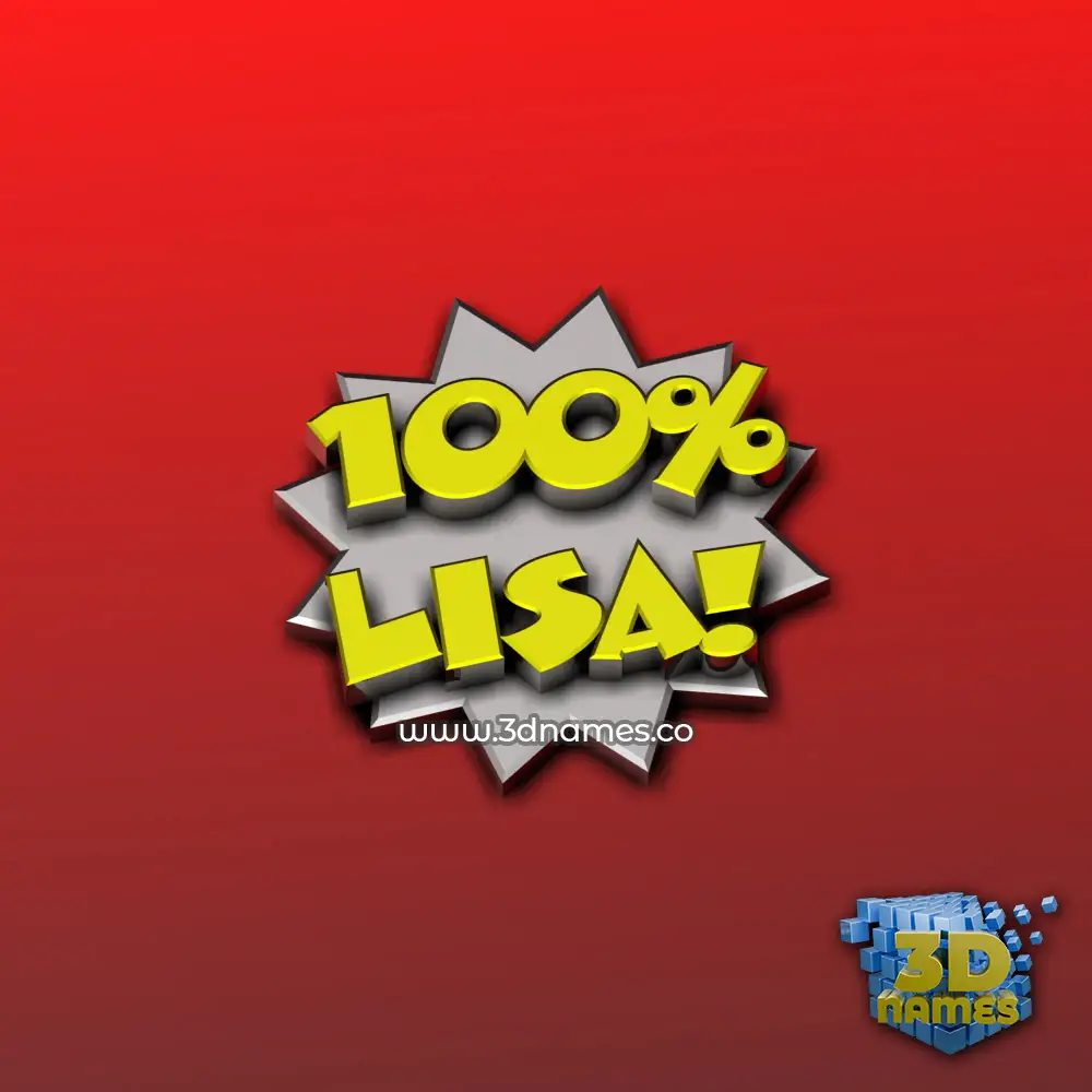 lisa in 100 Percent style - 3D name wallpaper