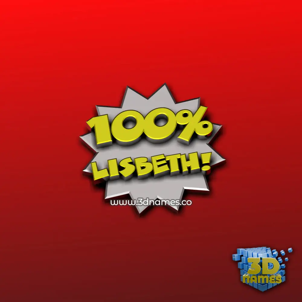 lisbeth in 100 Percent style - 3D name wallpaper