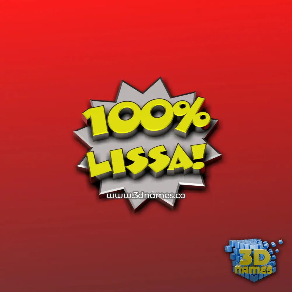 lissa in 100 Percent style - 3D name wallpaper