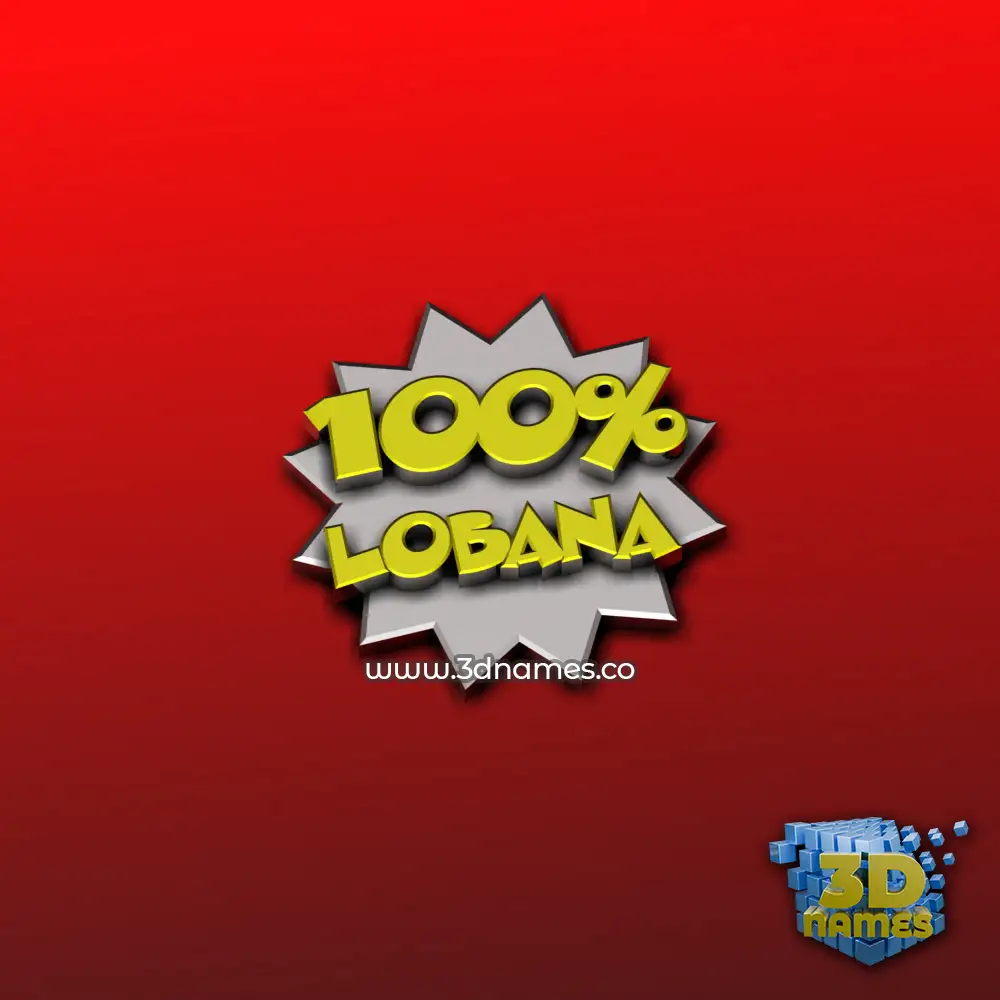 lobana in 100 Percent style - 3D name wallpaper