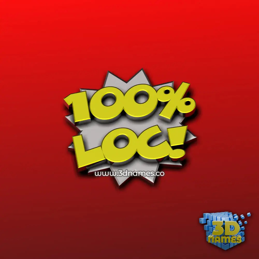 loc in 100 Percent style - 3D name wallpaper
