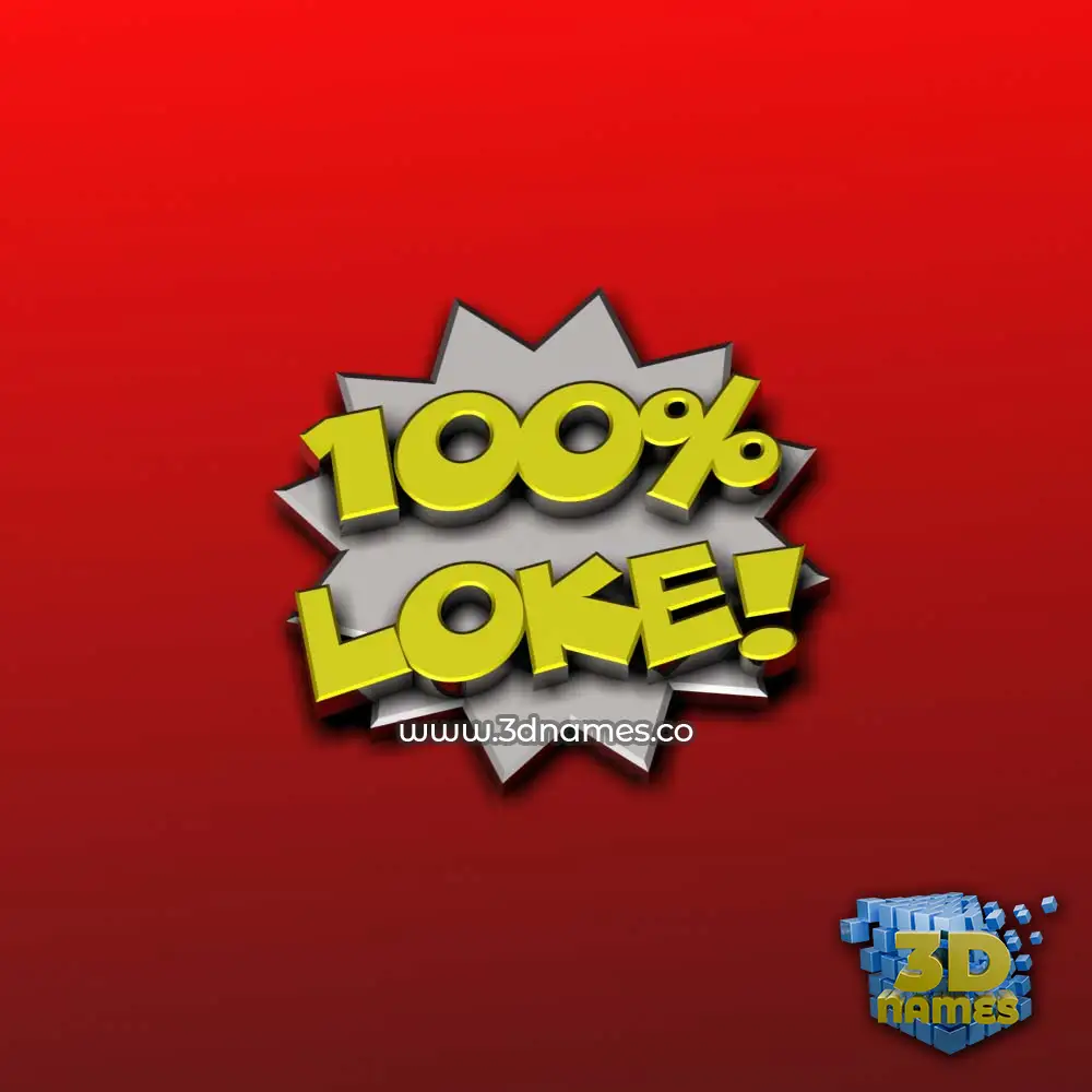 loke in 100 Percent style - 3D name wallpaper