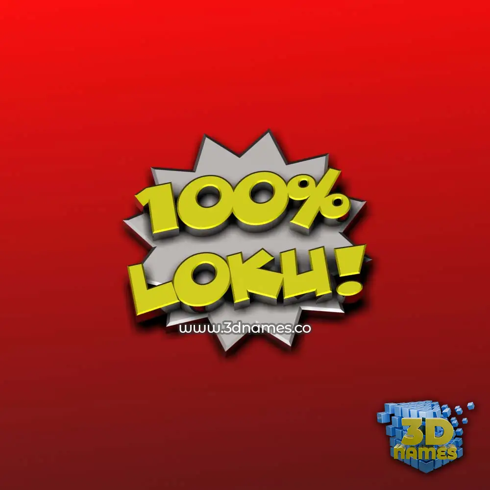 loku in 100 Percent style - 3D name wallpaper
