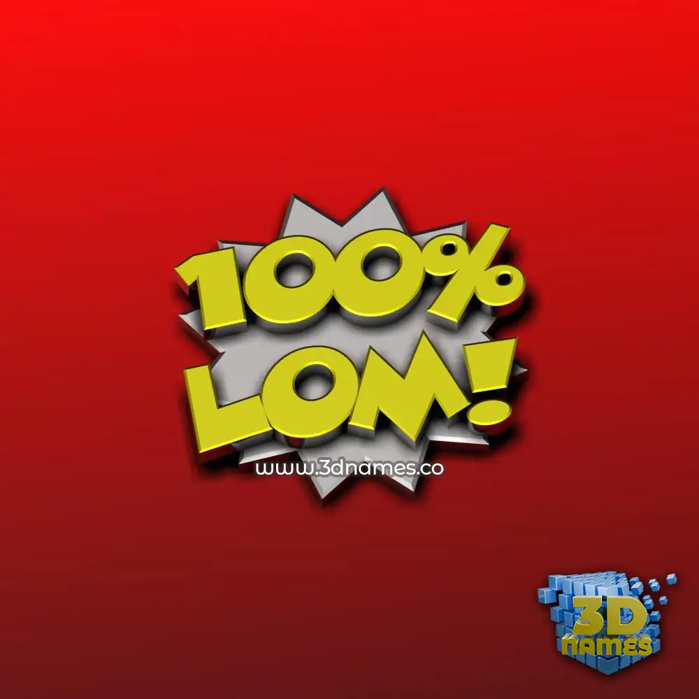 lom in 100 Percent style - 3D name wallpaper