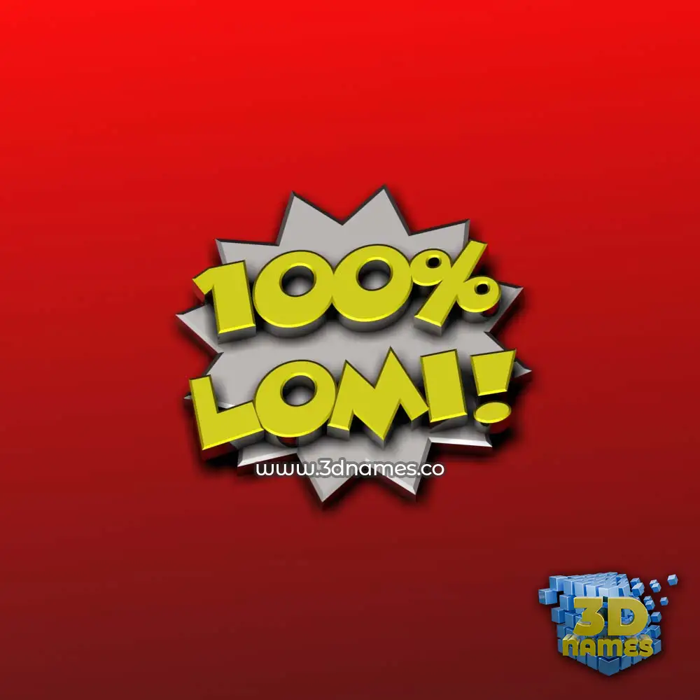 lomi in 100 Percent style - 3D name wallpaper