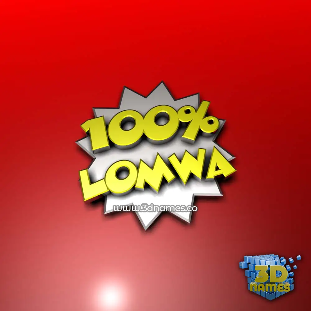 lomwa in 100 Percent style - 3D name wallpaper