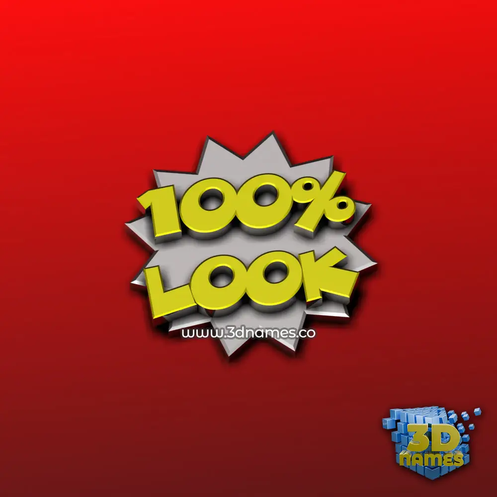 look in 100 Percent style - 3D name wallpaper