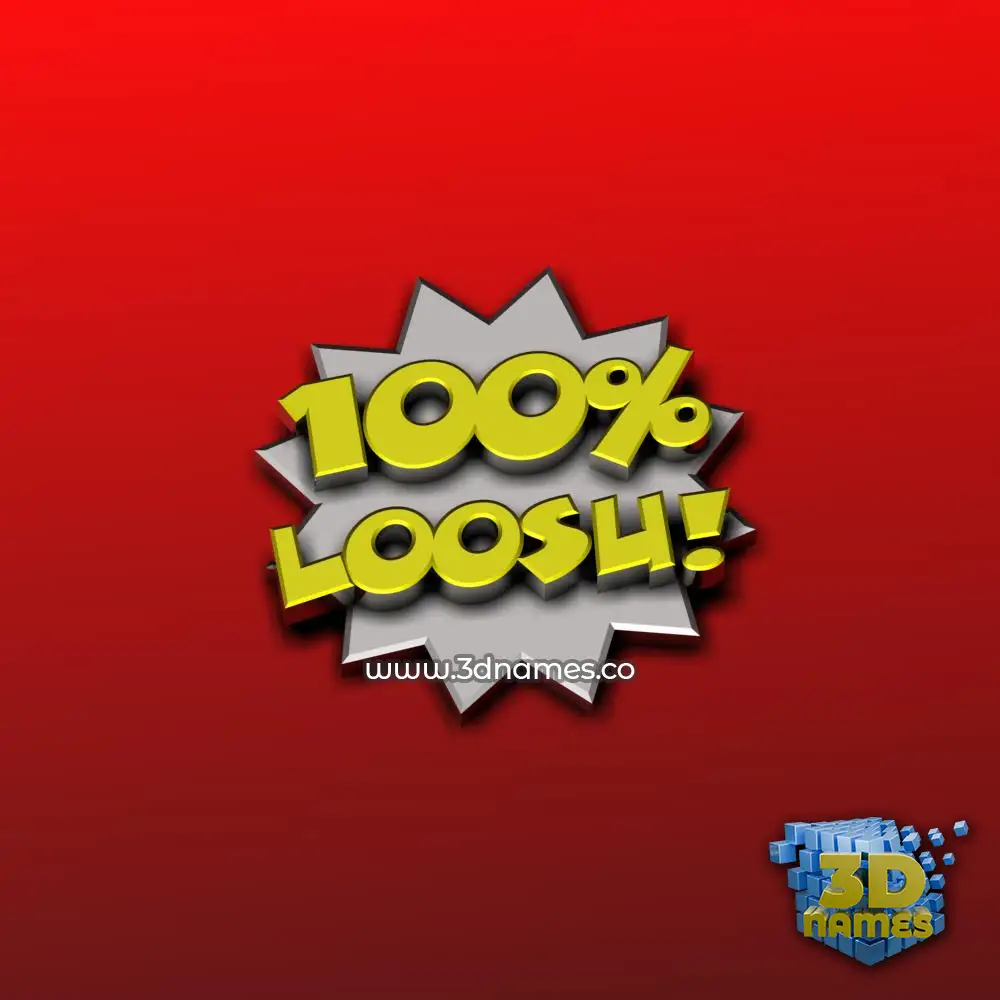 loosu in 100 Percent style - 3D name wallpaper