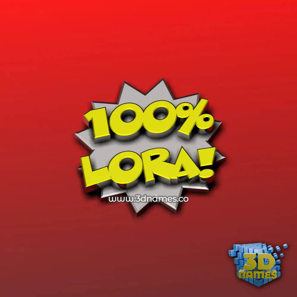 lora in 100 Percent style - 3D name wallpaper