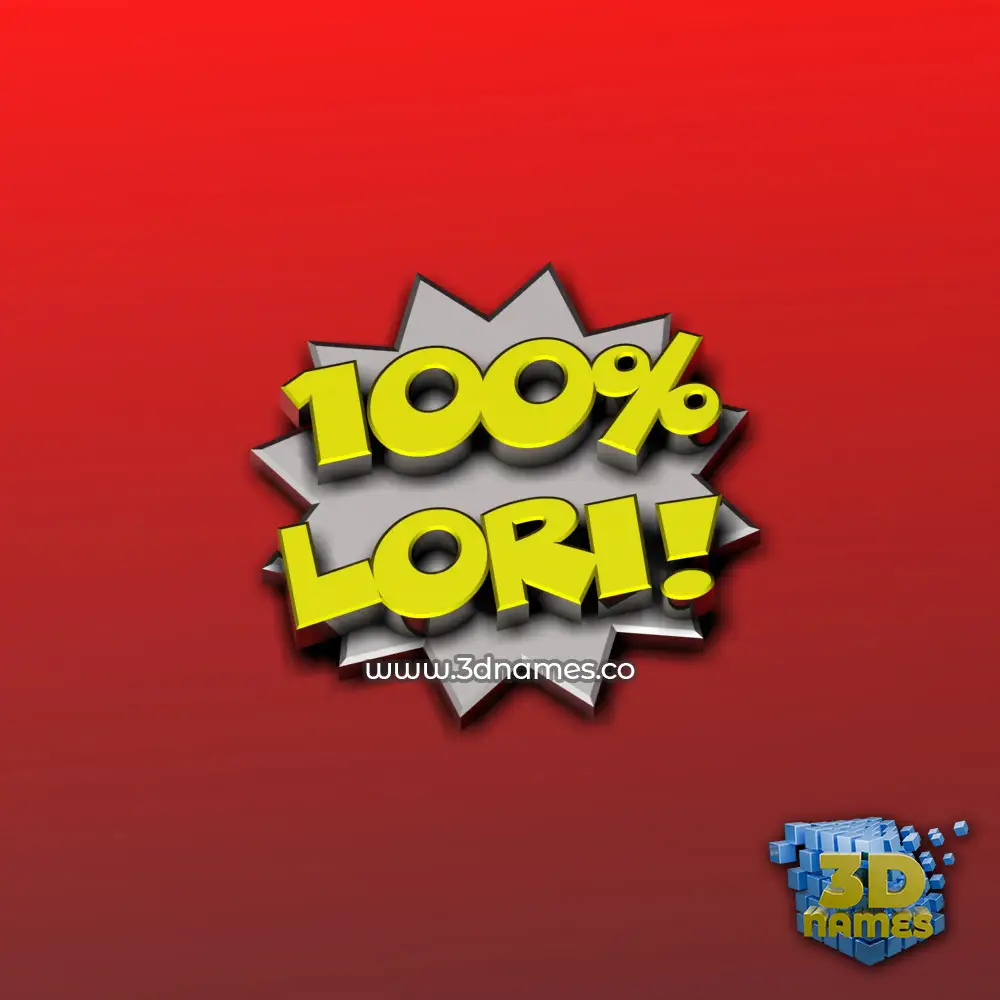 lori in 100 Percent style - 3D name wallpaper