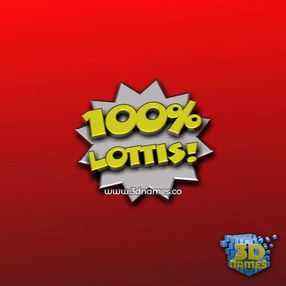 lottis in 100 Percent style - 3D name wallpaper