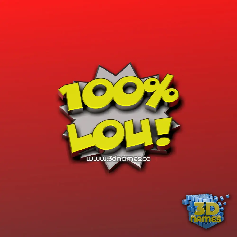 lou in 100 Percent style - 3D name wallpaper