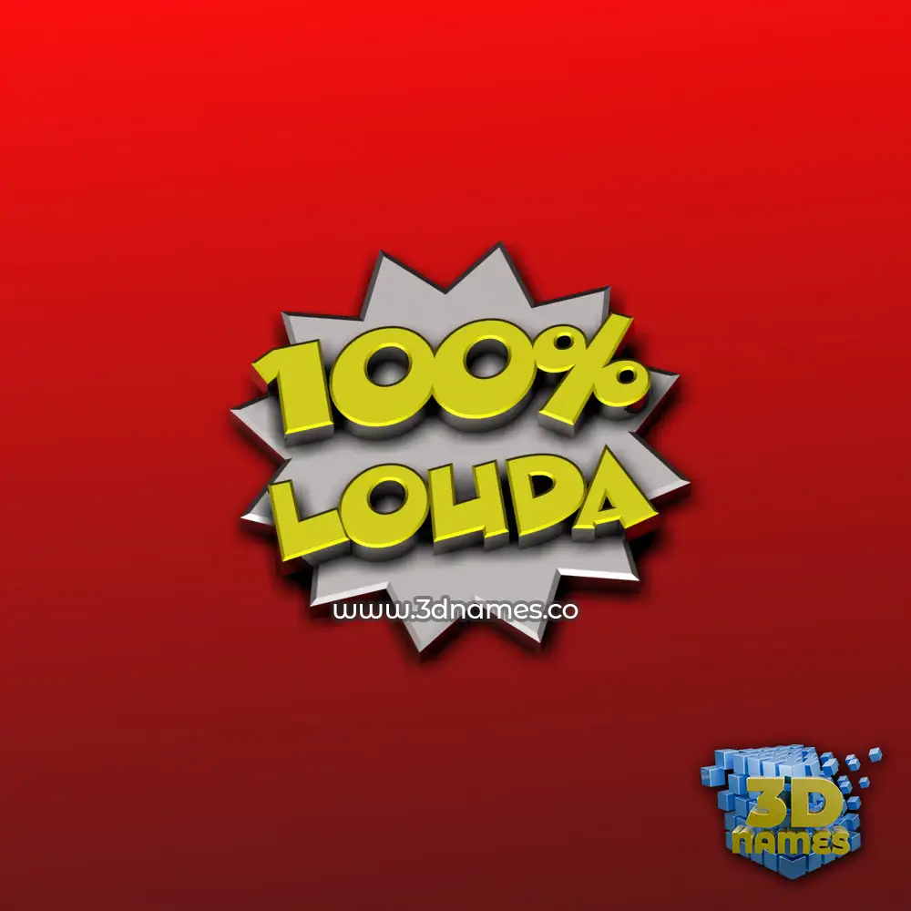 louda in 100 Percent style - 3D name wallpaper