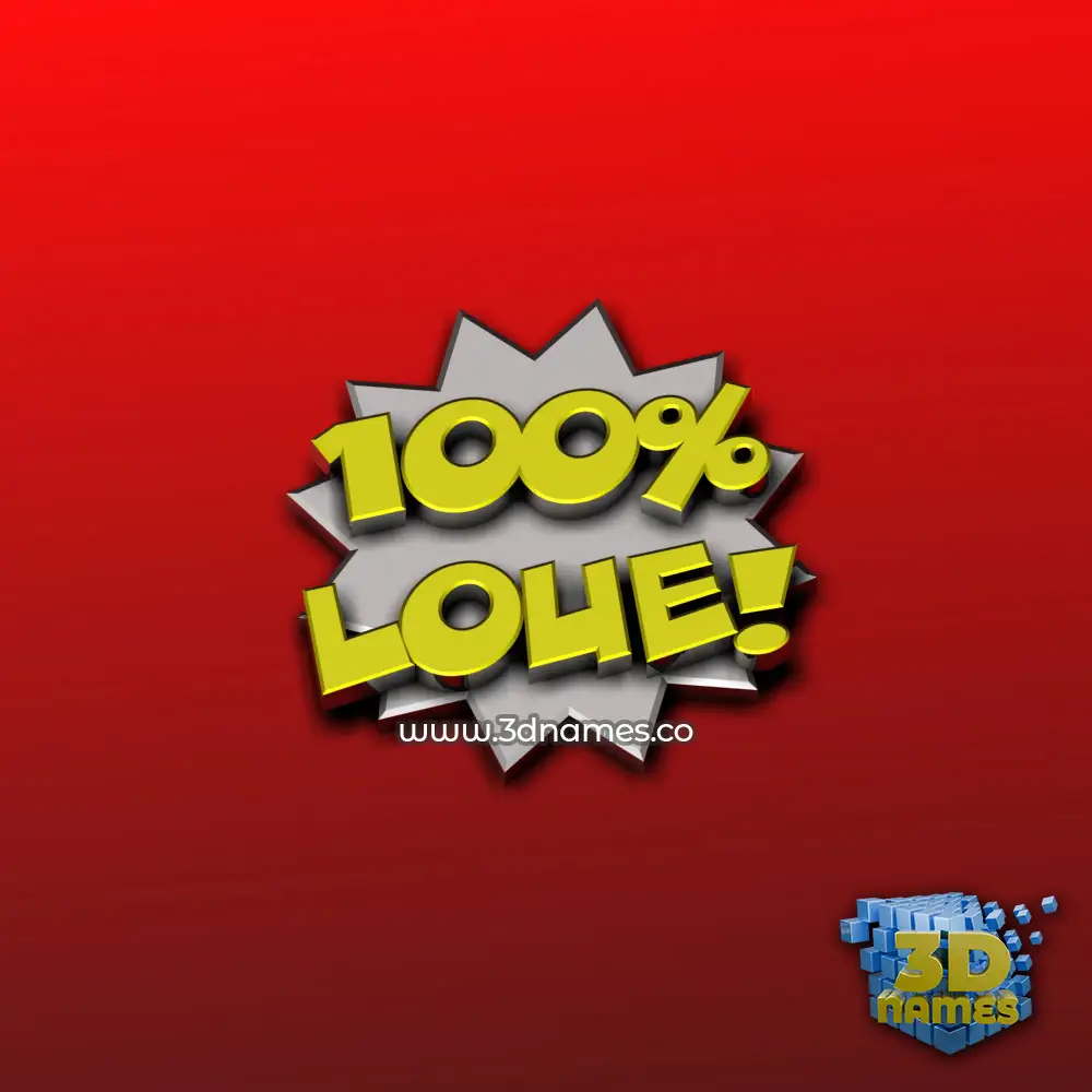 loue in 100 Percent style - 3D name wallpaper