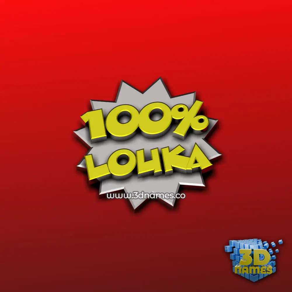 louka in 100 Percent style - 3D name wallpaper