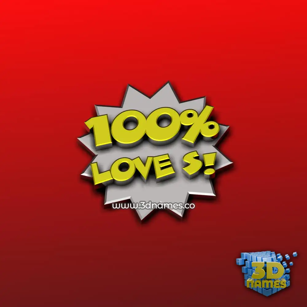 love s in 100 Percent style - 3D name wallpaper