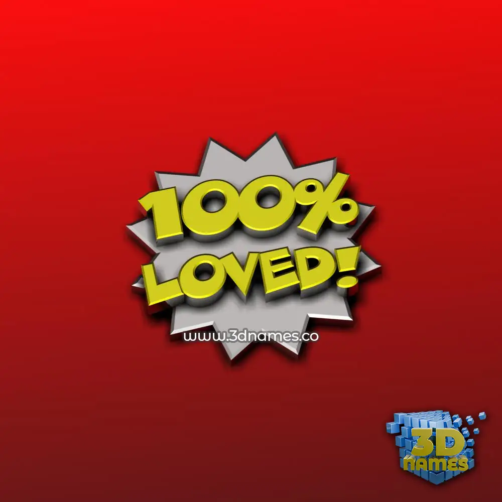loved in 100 Percent style - 3D name wallpaper