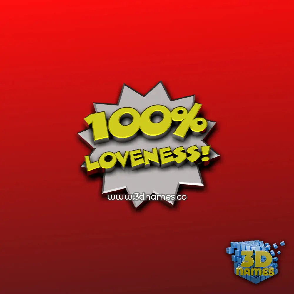 loveness in 100 Percent style - 3D name wallpaper
