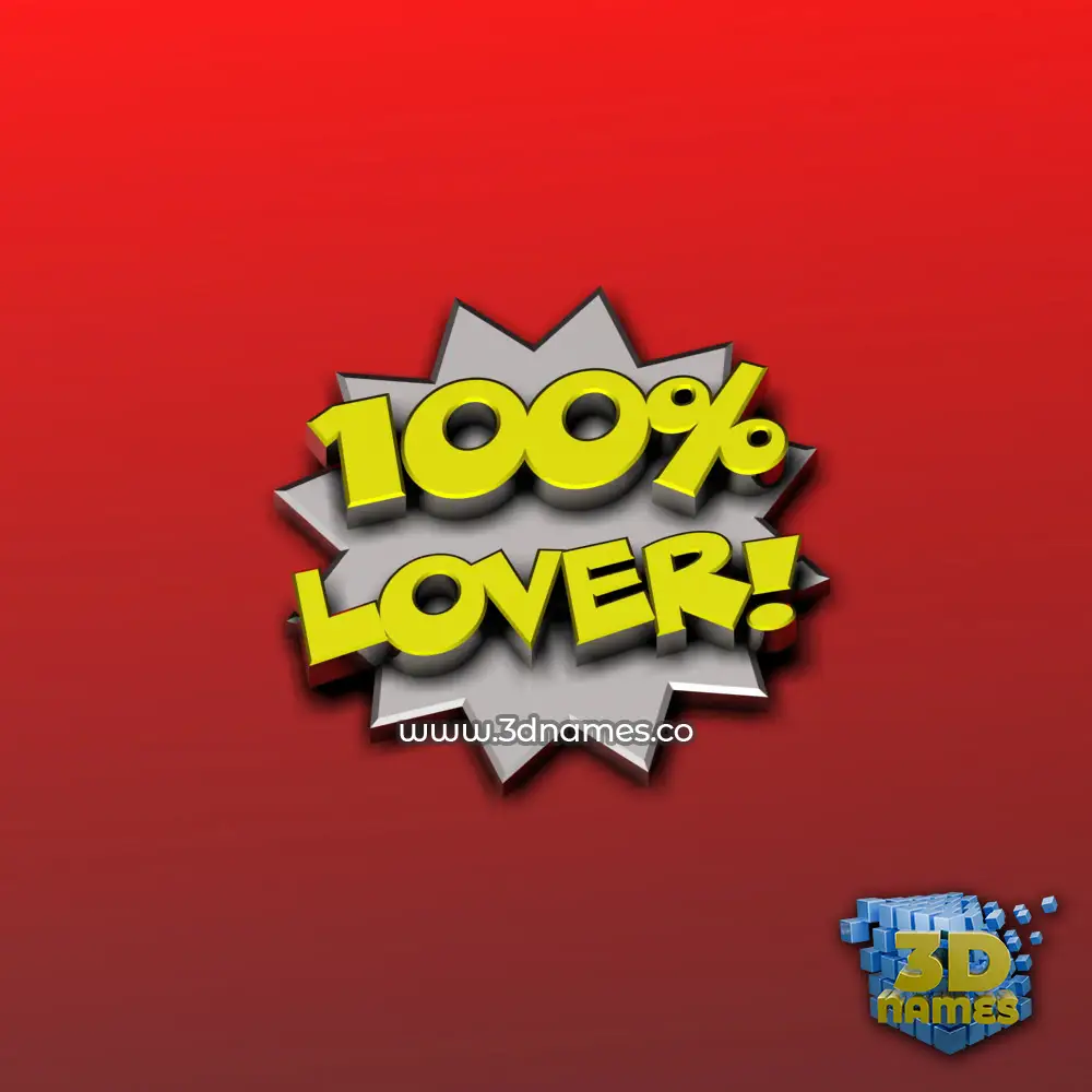 lover in 100 Percent style - 3D name wallpaper