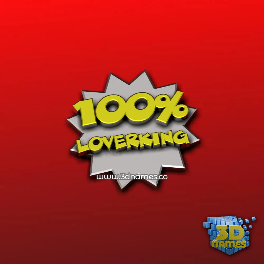 loverking in 100 Percent style - 3D name wallpaper