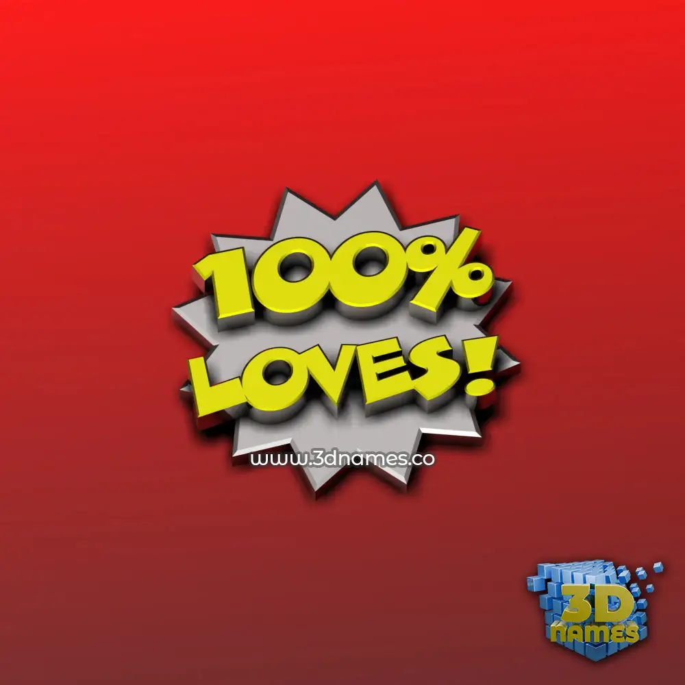 loves in 100 Percent style - 3D name wallpaper