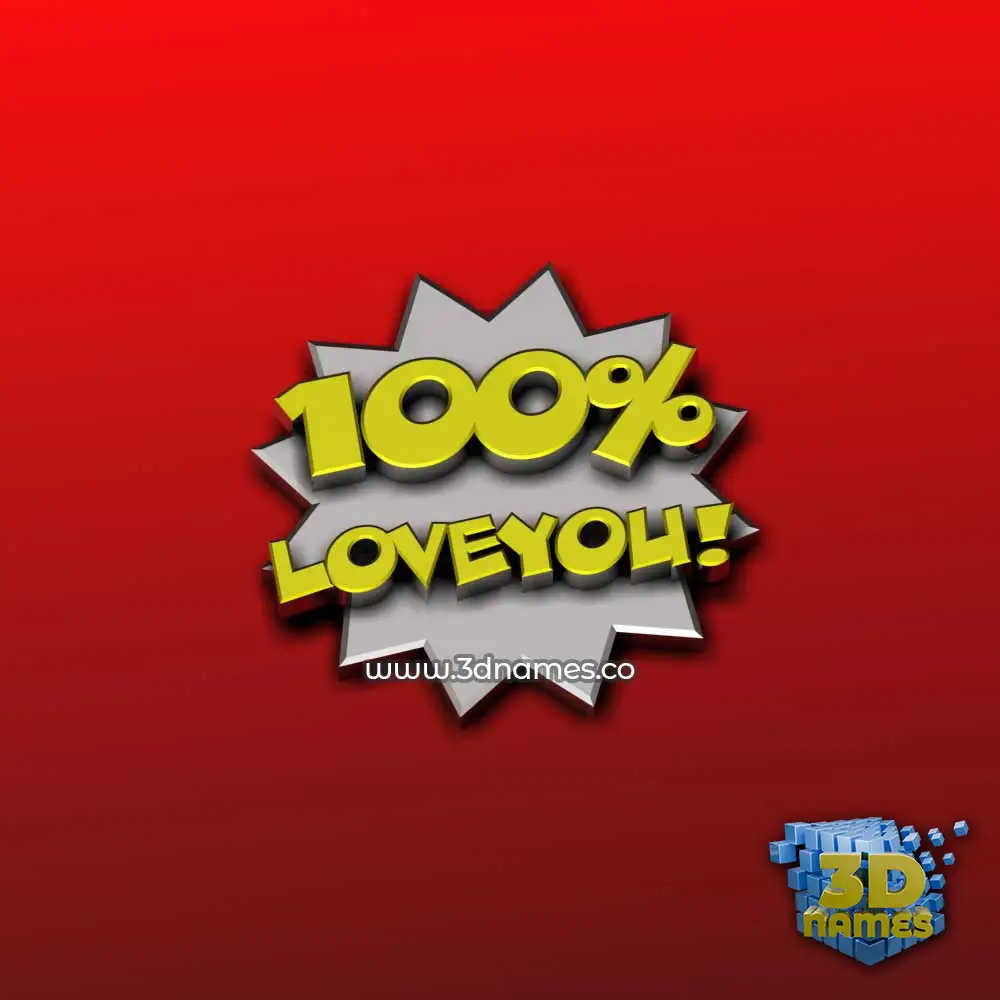 loveyou in 100 Percent style - 3D name wallpaper