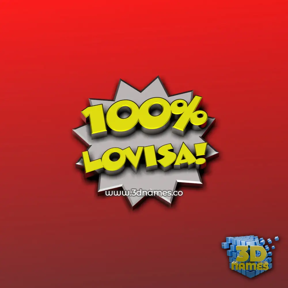 lovisa in 100 Percent style - 3D name wallpaper