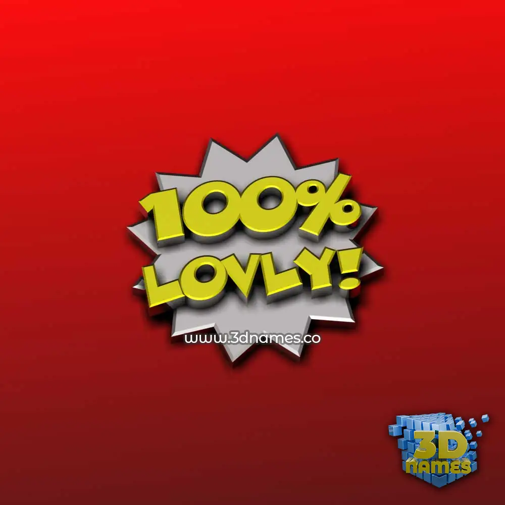 lovly in 100 Percent style - 3D name wallpaper
