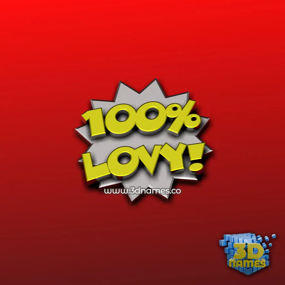 lovy in 100 Percent style - 3D name wallpaper