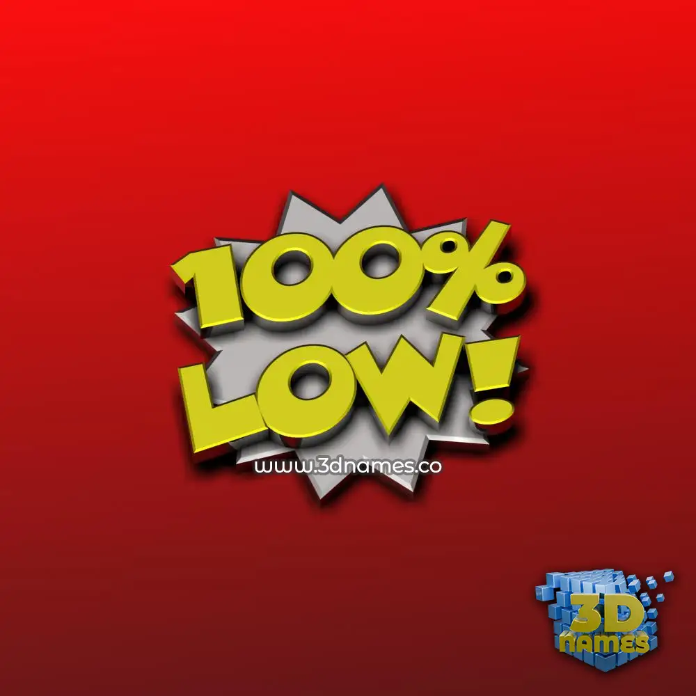 low in 100 Percent style - 3D name wallpaper