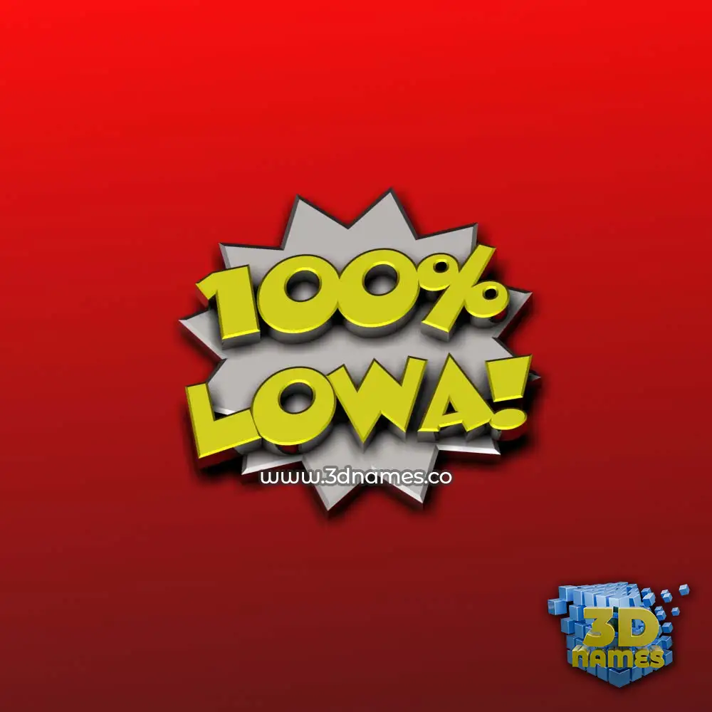 lowa in 100 Percent style - 3D name wallpaper