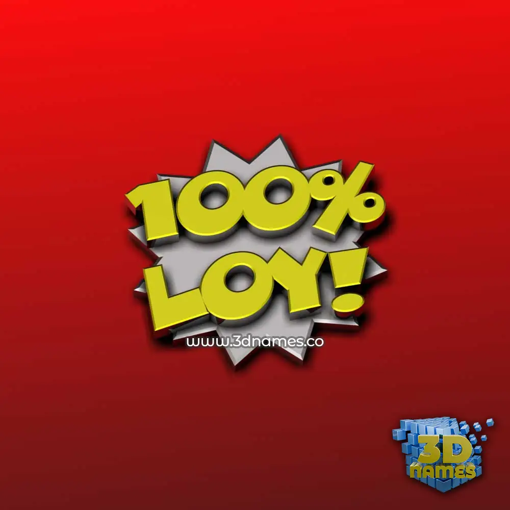 loy in 100 Percent style - 3D name wallpaper